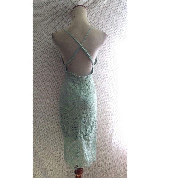 NEW LULUS Mint Green FLIRTING WITH DESIRE Floral Lace BODYCON Cocktail DRESS M - Picture 9 of 15